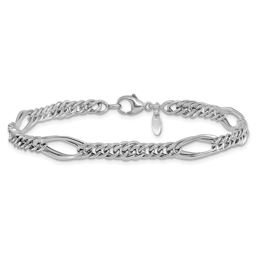 14K Weißgold Poliert Fantasieglieder Armband