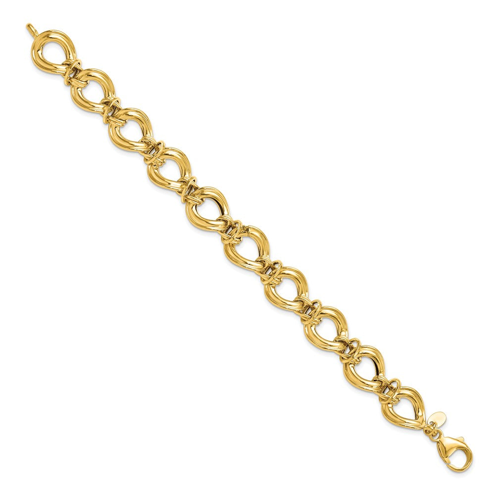 14K Gelbgold Poliert Fantasieglieder Armband