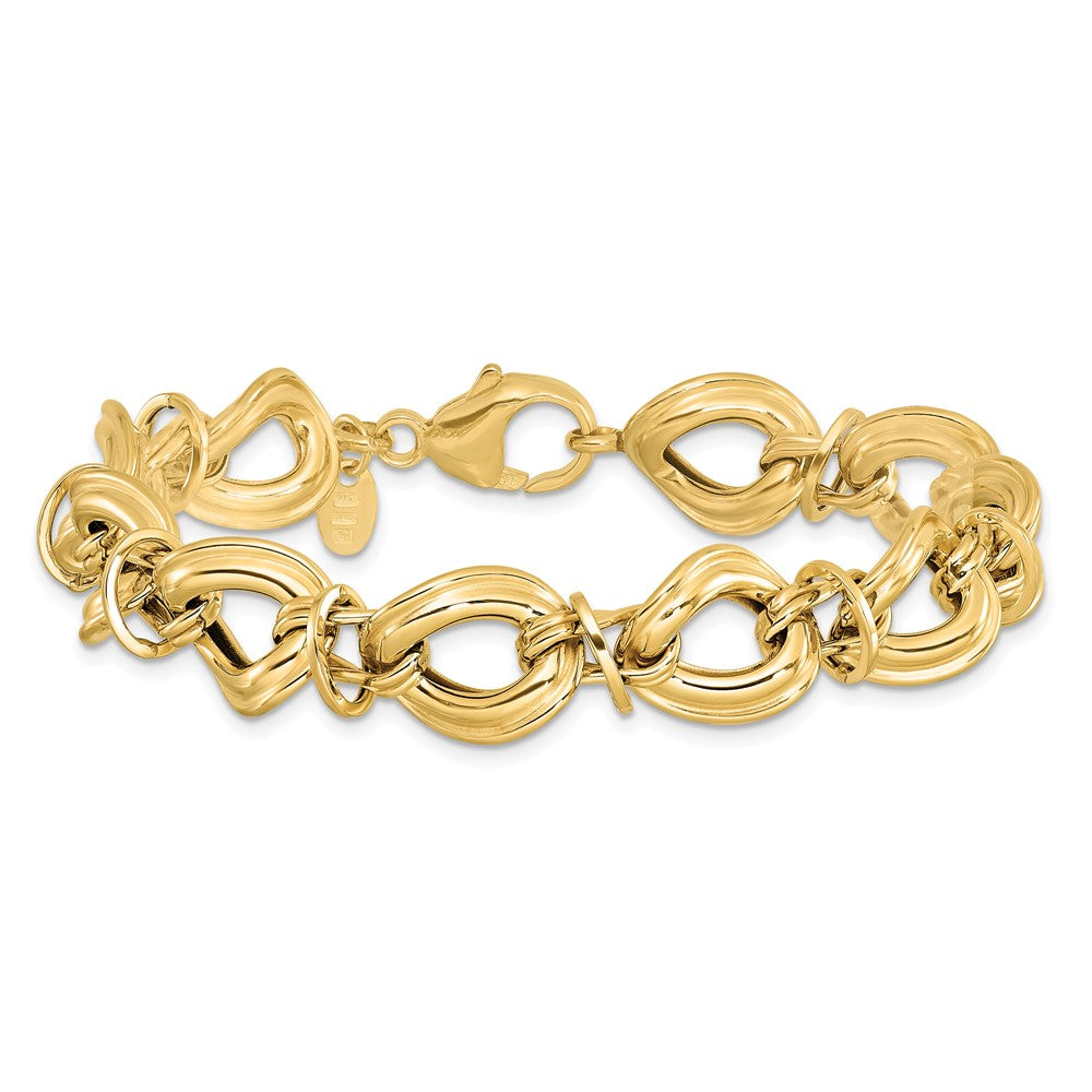 14K Gelbgold Poliert Fantasieglieder Armband