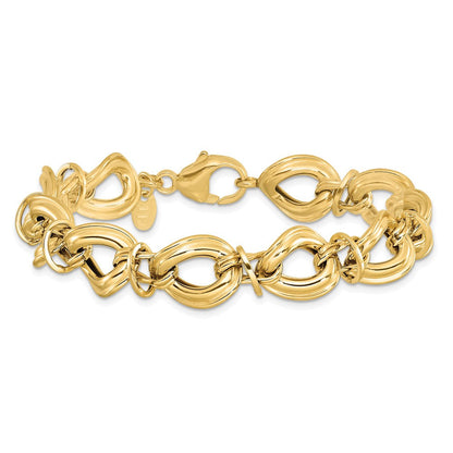 14K Gelbgold Poliert Fantasieglieder Armband