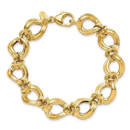 14K Gelbgold Poliert Fantasieglieder Armband