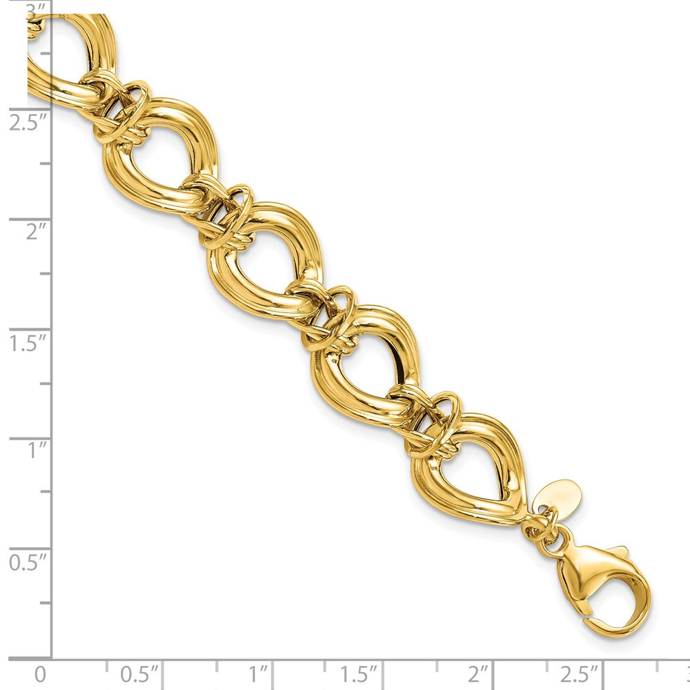 14K Gelbgold Poliert Fantasieglieder Armband