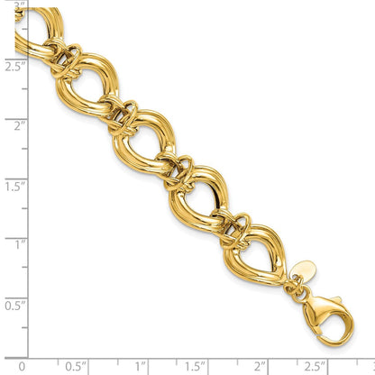 14K Gelbgold Poliert Fantasieglieder Armband