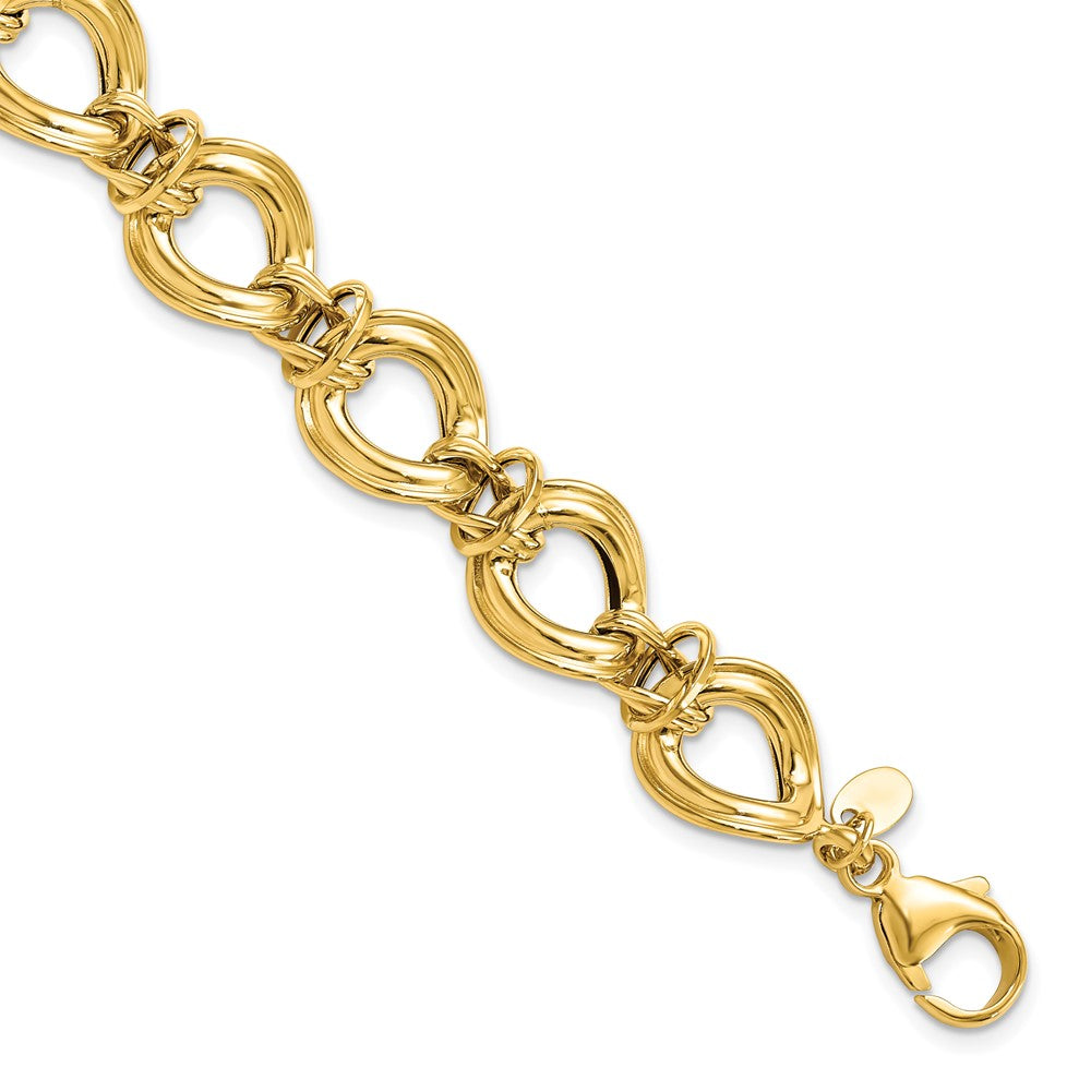 14K Gelbgold Poliert Fantasieglieder Armband