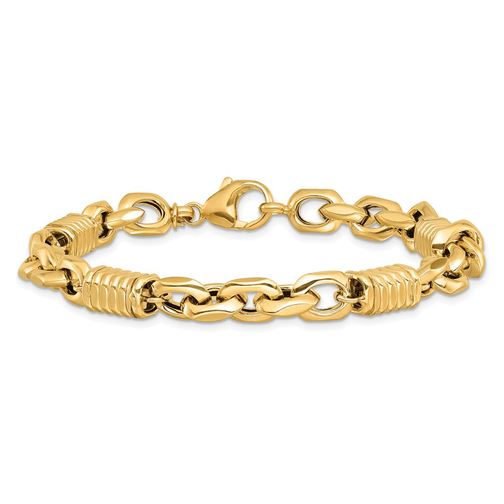 14K Gelbgold Herren Poliert Fantasieglieder Armband