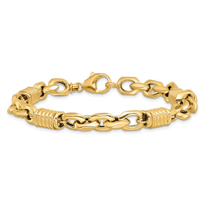 14K Gelbgold Herren Poliert Fantasieglieder Armband