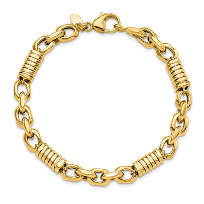 14K Gelbgold Herren Poliert Fantasieglieder Armband