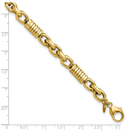 14K Gelbgold Herren Poliert Fantasieglieder Armband