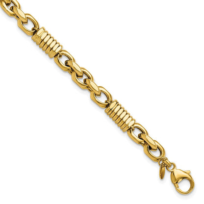 14K Gelbgold Herren Poliert Fantasieglieder Armband