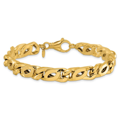 14K Gelbgold Herren Poliert Fantasieglieder Armband