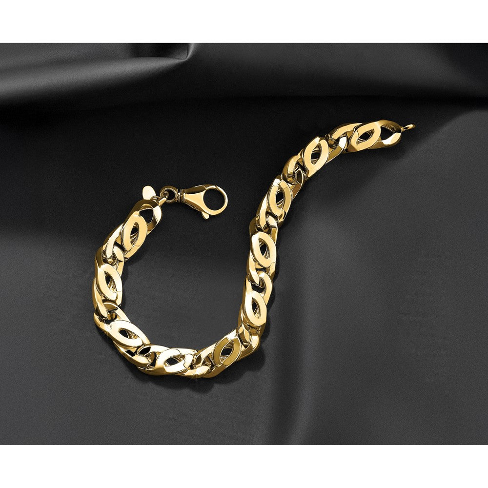 14K Gelbgold Herren Poliert Fantasieglieder Armband
