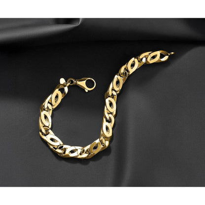 14K Gelbgold Herren Poliert Fantasieglieder Armband