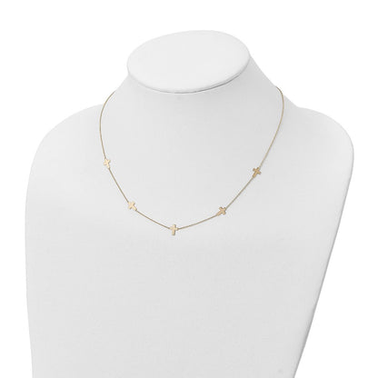 14K Gelbgold Poliert Kreuz Halskette