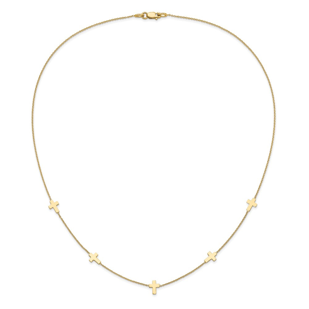 14K Gelbgold Poliert Kreuz Halskette