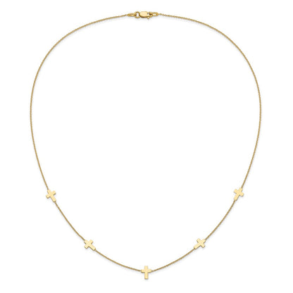14K Gelbgold Poliert Kreuz Halskette