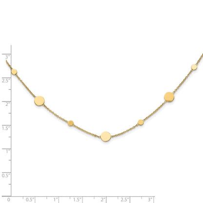 14K Gelbgold Poliert Plättchen Halskette