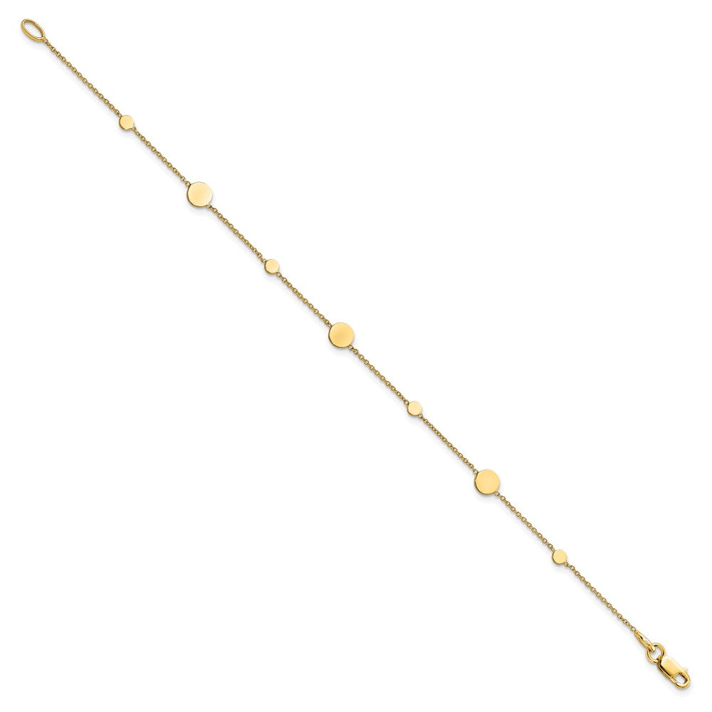14K Gelbgold Poliert Plättchen Armband