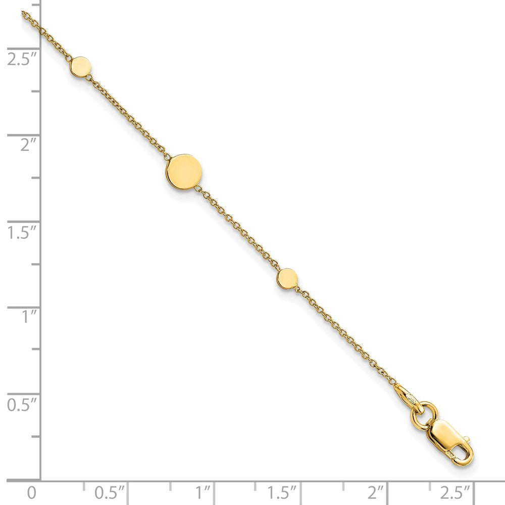 14K Gelbgold Poliert Plättchen Armband