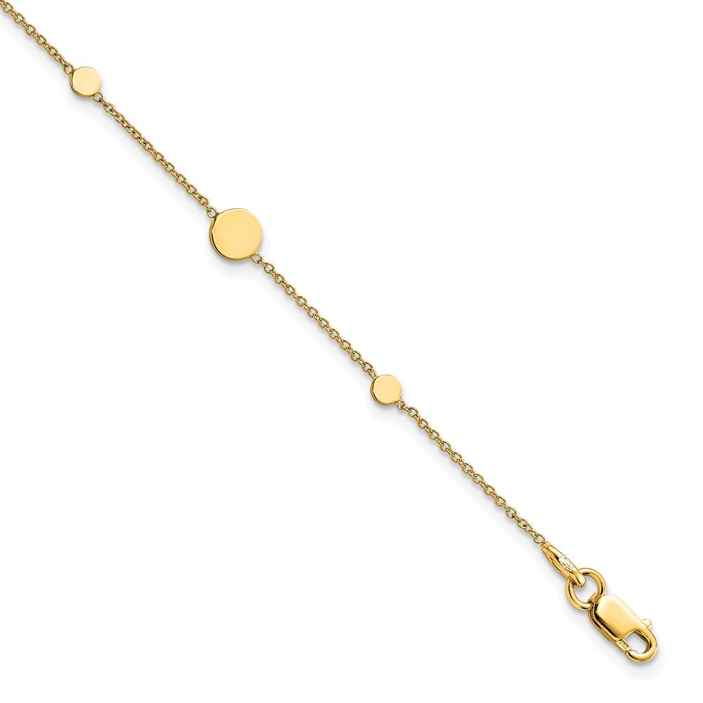 14K Gelbgold Poliert Plättchen Armband
