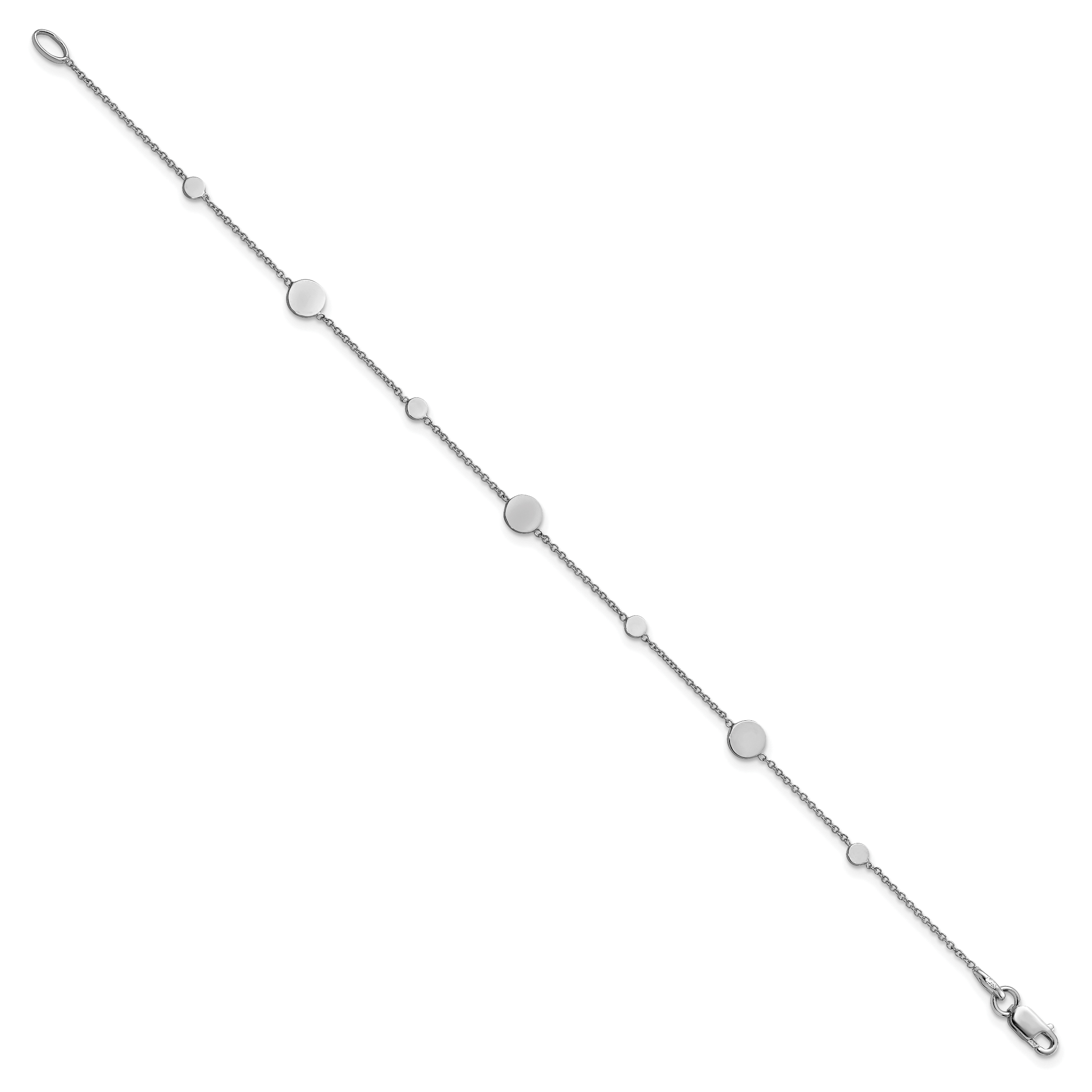 14K Weißgold Poliert Plättchen Armband