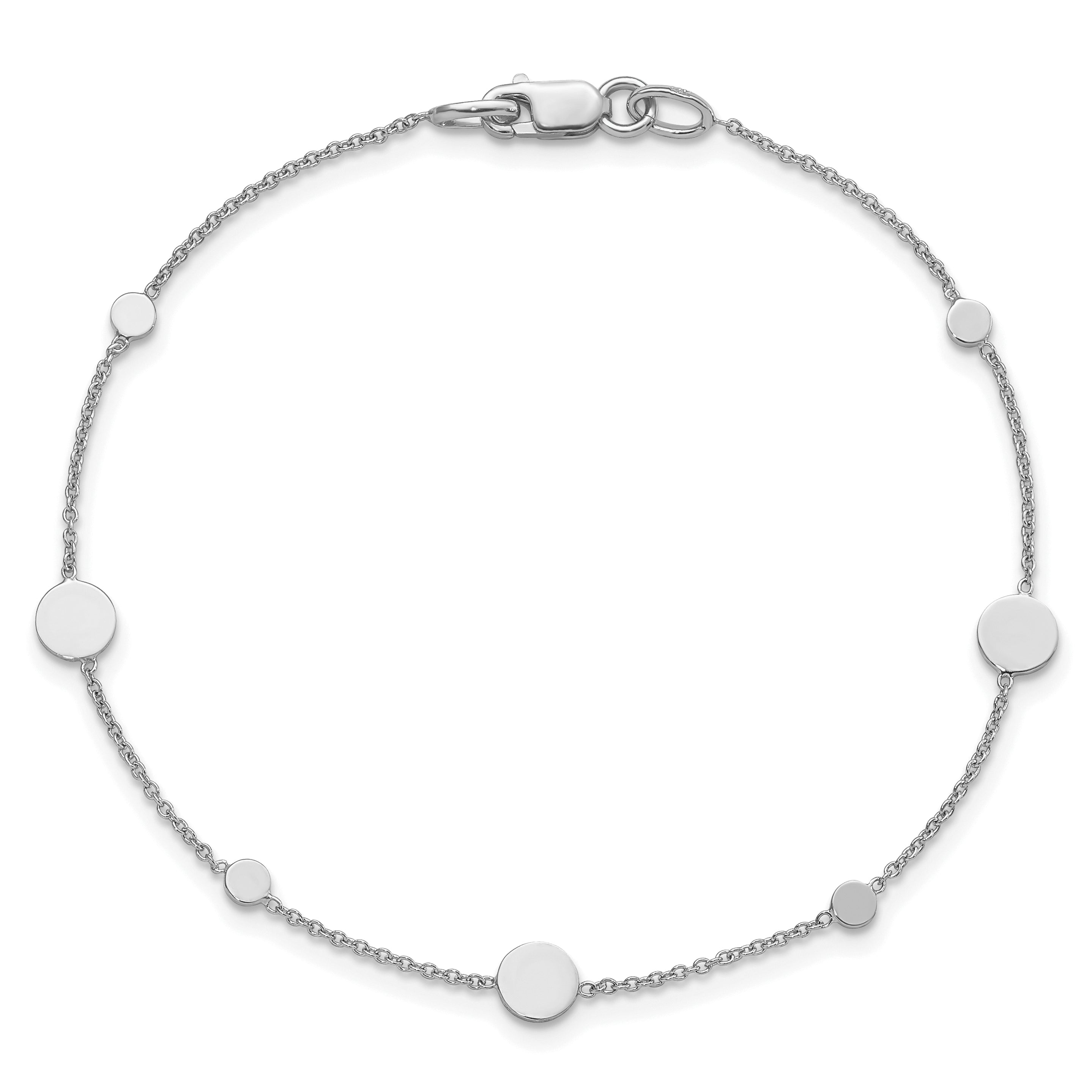 14K Weißgold Poliert Plättchen Armband
