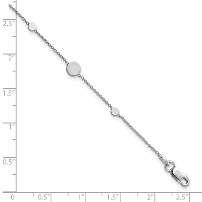 14K Weißgold Poliert Plättchen Armband
