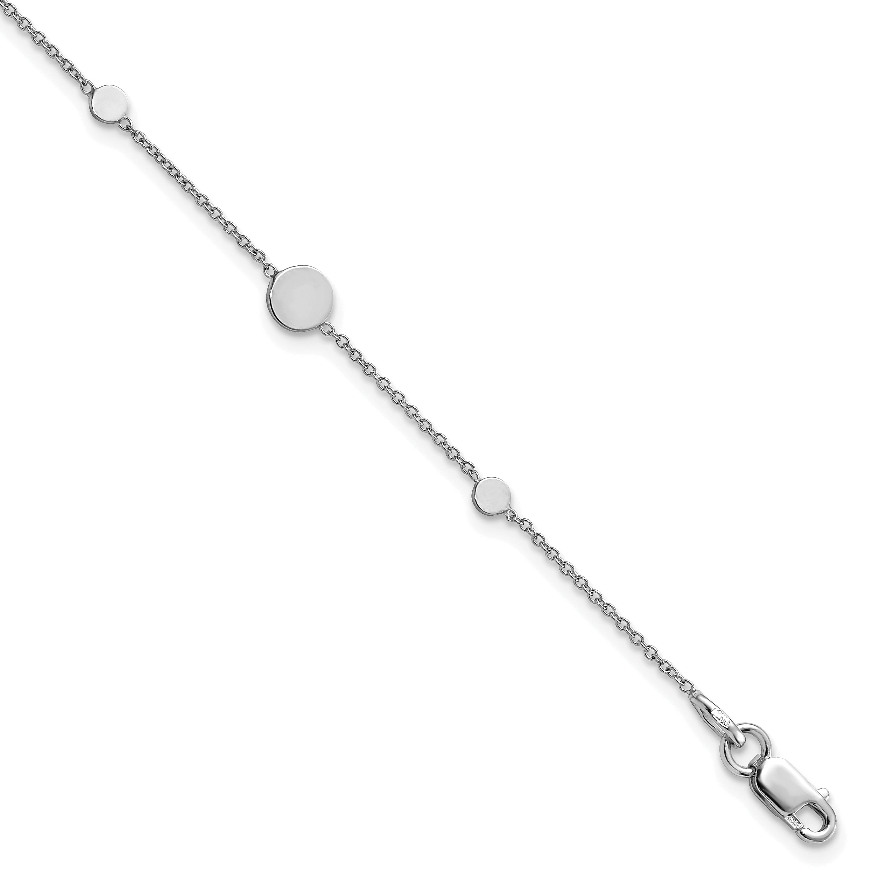14K Weißgold Poliert Plättchen Armband