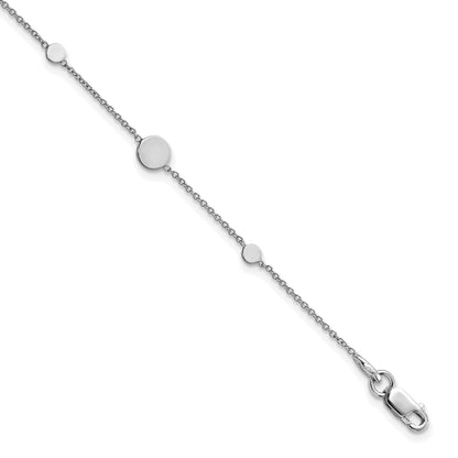 14K Weißgold Poliert Plättchen Armband