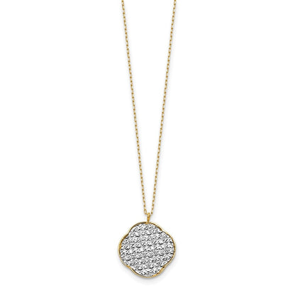 14K Bicolor Poliert Diamantiert Liebe Knoten Halskette