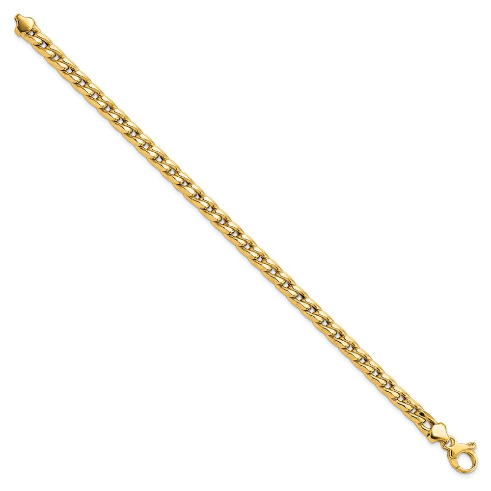 14K Gelbgold Poliert Panzer Gliederarmband