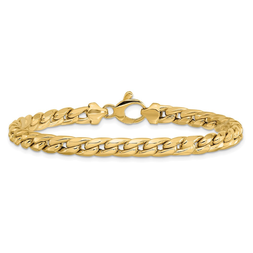 14K Gelbgold Poliert Panzer Gliederarmband