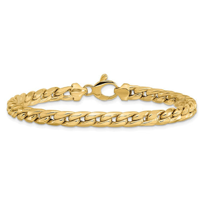 14K Gelbgold Poliert Panzer Gliederarmband