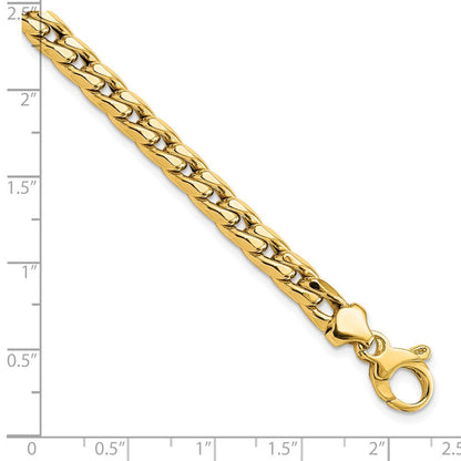 14K Gelbgold Poliert Panzer Gliederarmband