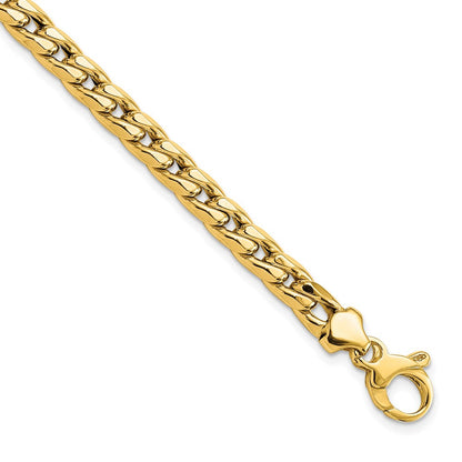 14K Gelbgold Poliert Panzer Gliederarmband