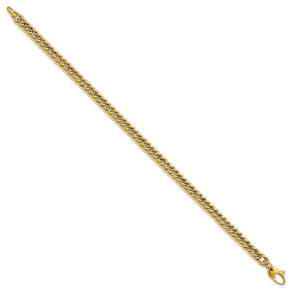 14K Gelbgold Poliert Panzer Glieder Armband