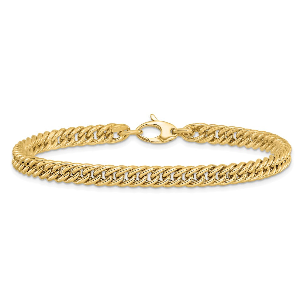 14K Gelbgold Poliert Panzer Glieder Armband