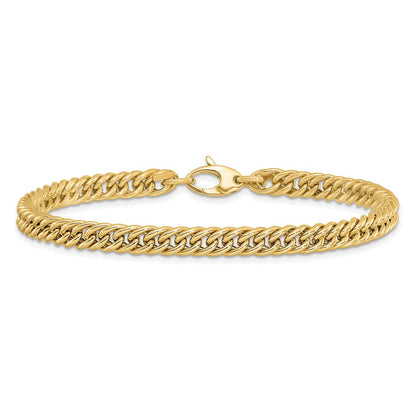 14K Gelbgold Poliert Panzer Glieder Armband