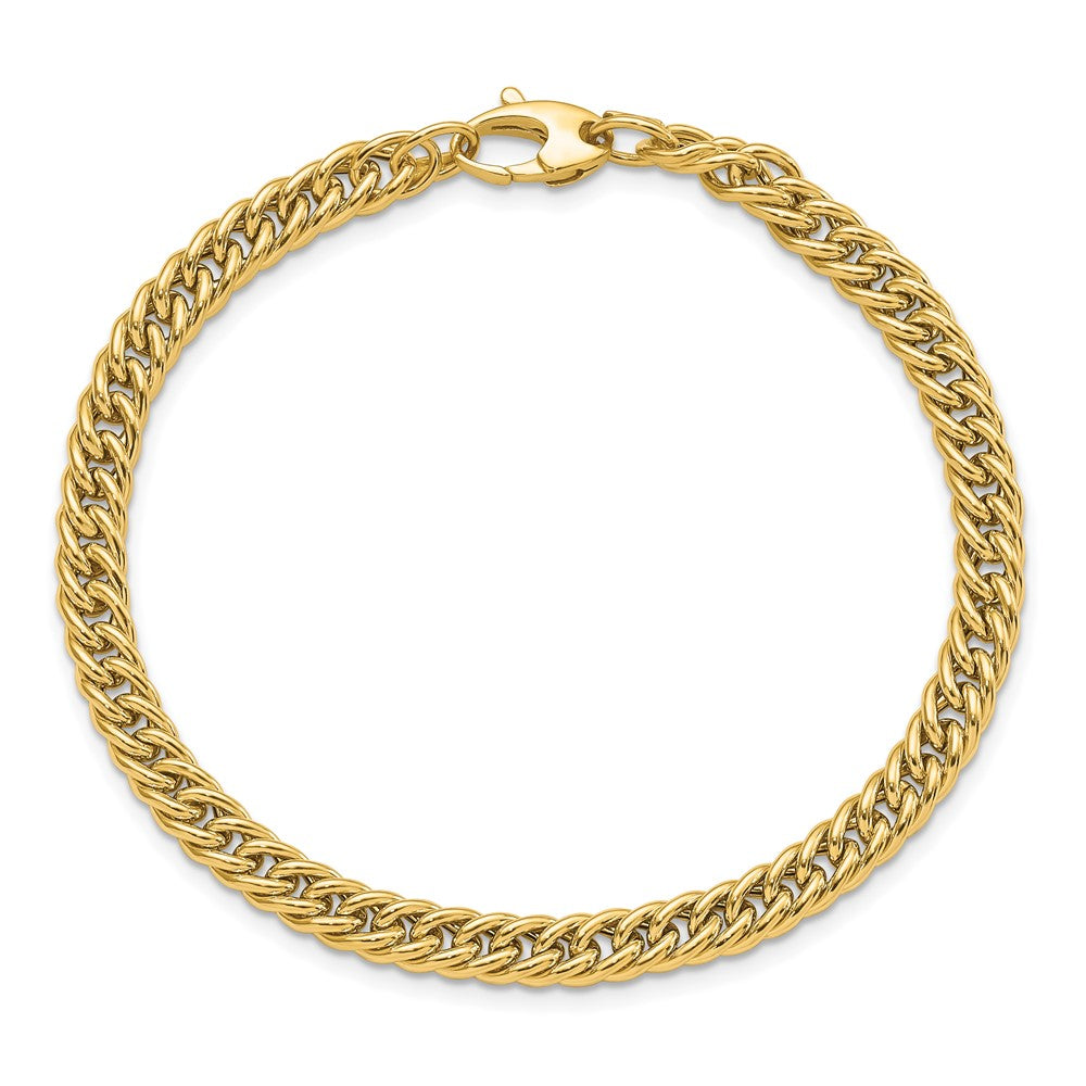 14K Gelbgold Poliert Panzer Glieder Armband