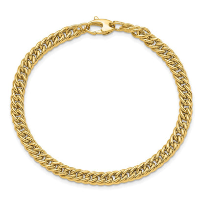 14K Gelbgold Poliert Panzer Glieder Armband