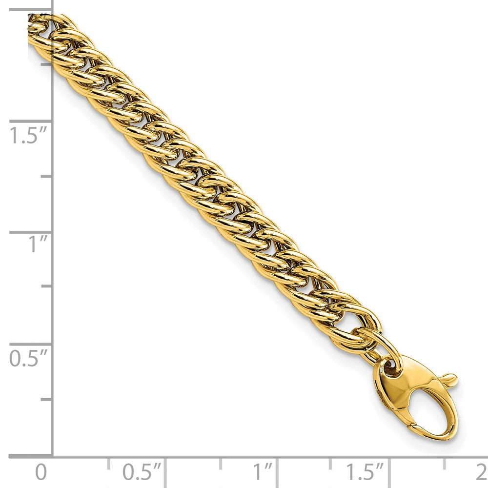 14K Gelbgold Poliert Panzer Glieder Armband