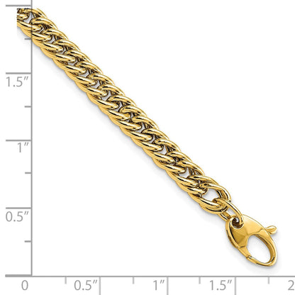 14K Gelbgold Poliert Panzer Glieder Armband