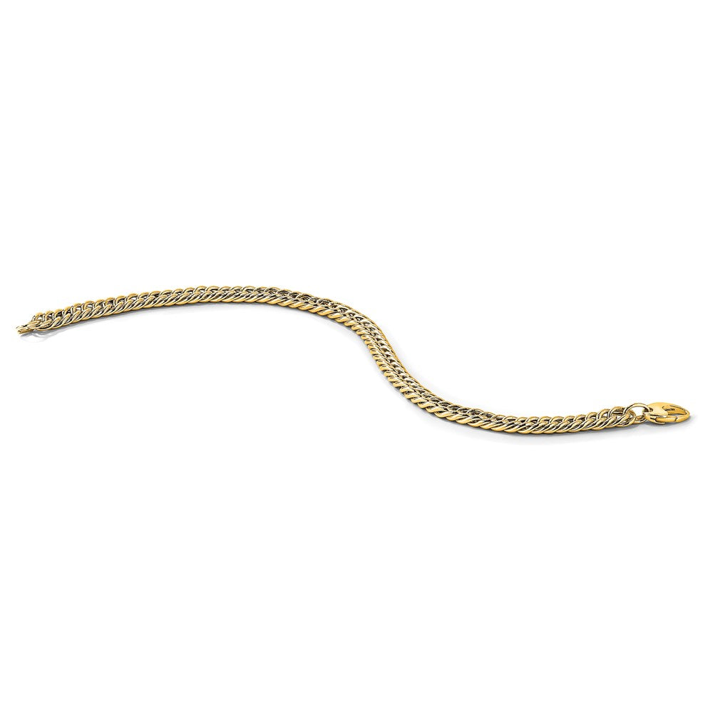 14K Gelbgold Poliert Panzer Glieder Armband