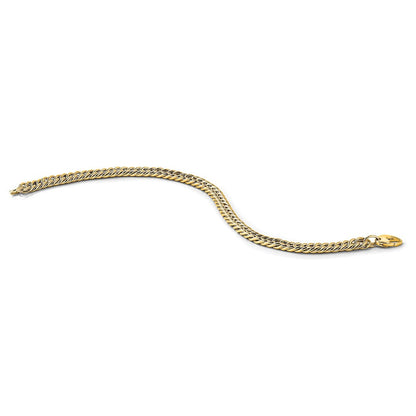 14K Gelbgold Poliert Panzer Glieder Armband
