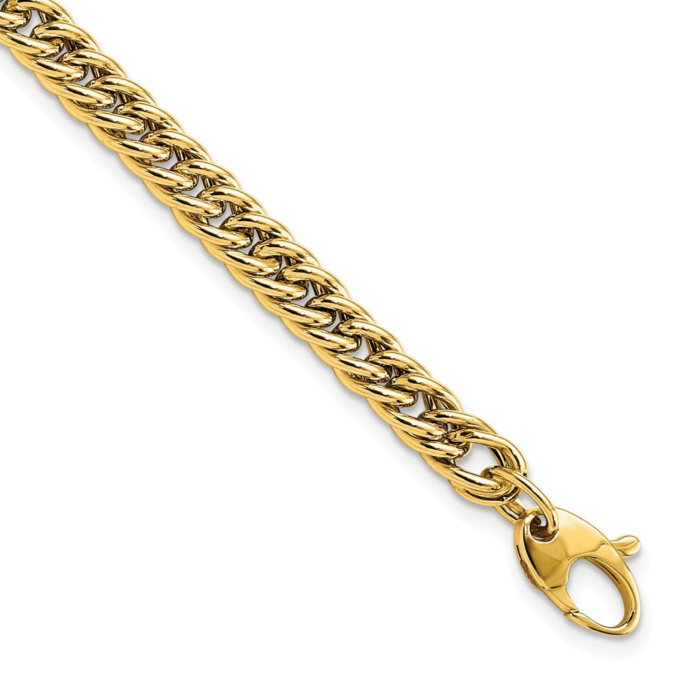 14K Gelbgold Poliert Panzer Glieder Armband