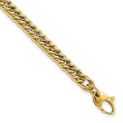 14K Gelbgold Poliert Panzer Glieder Armband