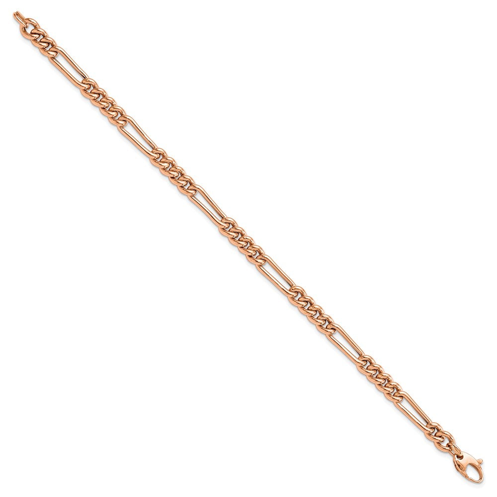 14K Roségold Poliert Figaro Glieder Armband