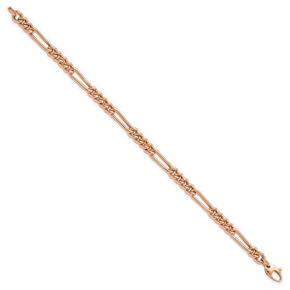 14K Roségold Poliert Figaro Glieder Armband