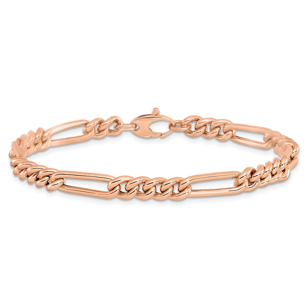 14K Roségold Poliert Figaro Glieder Armband