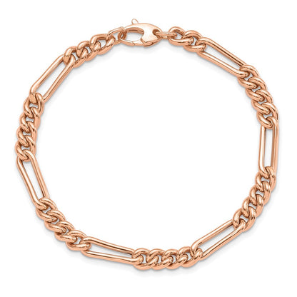 14K Roségold Poliert Figaro Glieder Armband