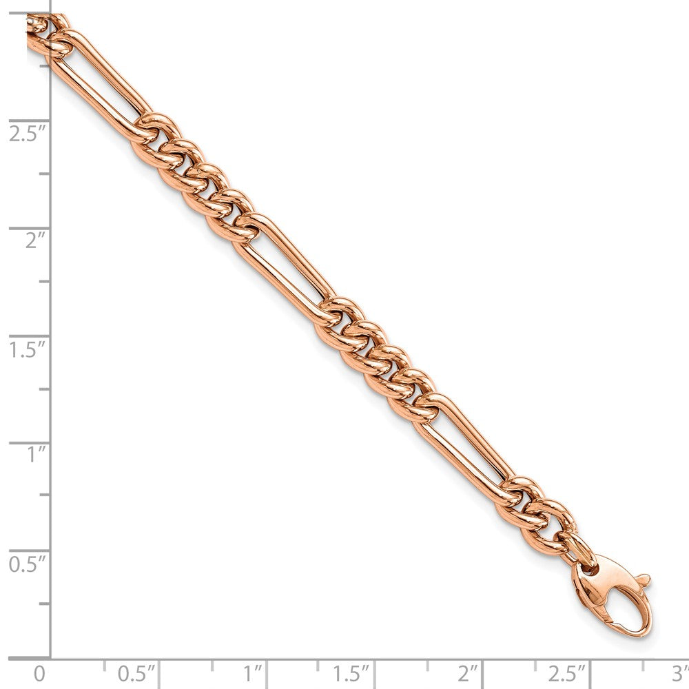 14K Roségold Poliert Figaro Glieder Armband